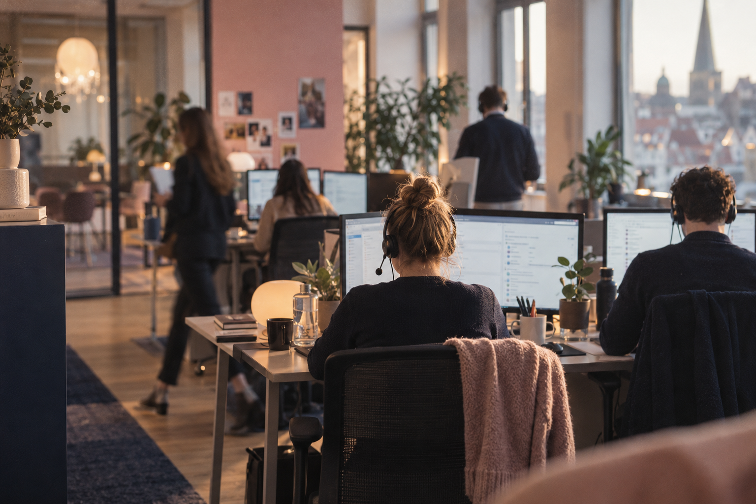 Illustrative photograph of support functions at work, with no identifiable faces
